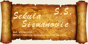Sekula Šišmanović vizit kartica